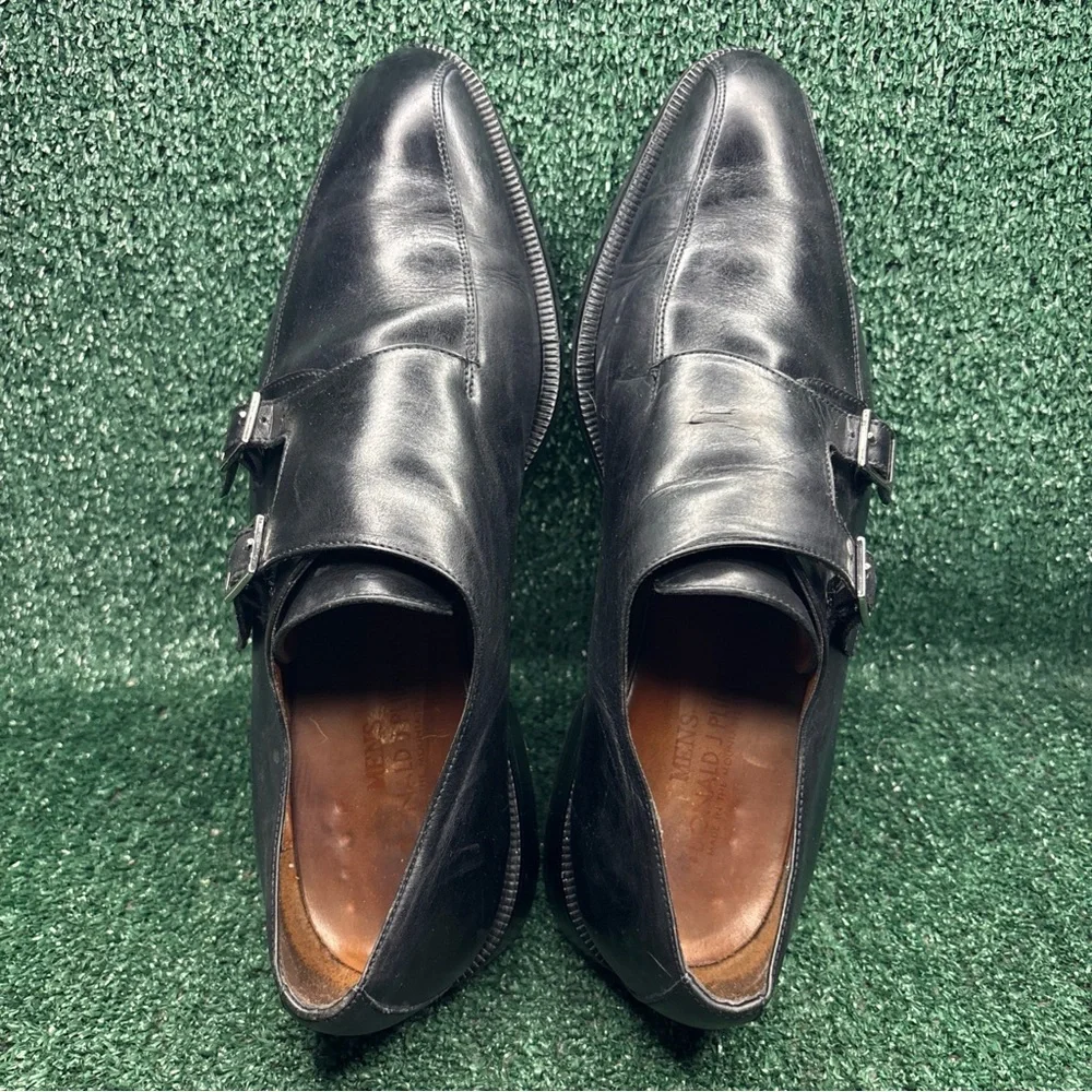 DONALD J PLINER ‘Azone’ Black‎ Double Monk Strap Dress Shoes Mens Size 14 M